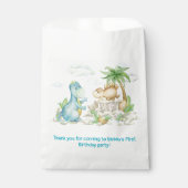 恐竜の誕生日パーティー赤ちゃんシャワー フェイバーバッグ (正面)