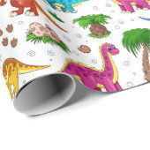 恐竜の誕生日パーティー赤ちゃんシャワー ラッピングペーパー (ロールコーナー)