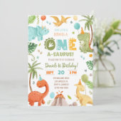 恐竜の誕生日パーティー1st誕生日ファースト誕生日 招待状 (スタンド正面)