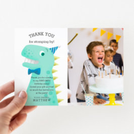 恐竜の誕生日パーティー カスタム写真 サンキューカード