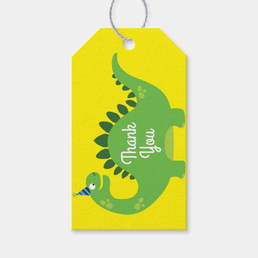 恐竜の誕生日パーティー ギフトタグ (正面)