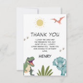 恐竜の誕生日パーティー サンキューカード (正面)