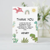 恐竜の誕生日パーティー サンキューカード (スタンド正面)