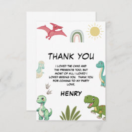 恐竜の誕生日パーティー サンキューカード