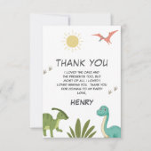 恐竜の誕生日パーティー サンキューカード (正面)