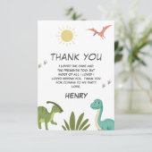 恐竜の誕生日パーティー サンキューカード (スタンド正面)