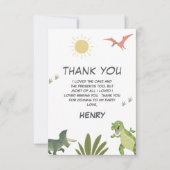 恐竜の誕生日パーティー サンキューカード (正面)