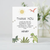 恐竜の誕生日パーティー サンキューカード (スタンド正面)