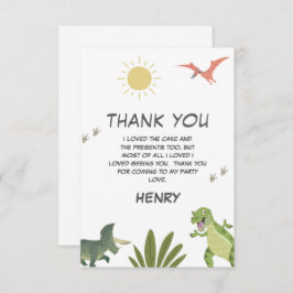 恐竜の誕生日パーティー サンキューカード