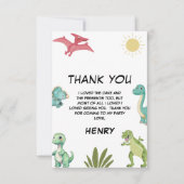 恐竜の誕生日パーティー サンキューカード (正面)