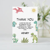 恐竜の誕生日パーティー サンキューカード (スタンド正面)