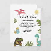恐竜の誕生日パーティー サンキューカード (正面/裏面)