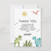 恐竜の誕生日パーティー サンキューカード (正面)