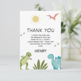 恐竜の誕生日パーティー サンキューカード