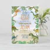 恐竜の誕生日パーティー ジュラシックな誕生日パーティー 招待状 (スタンド正面)