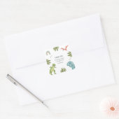 恐竜の誕生日パーティー スクエアシール (封筒)