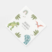 恐竜の誕生日パーティー スタンダードランチョンナプキン (角)