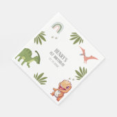 恐竜の誕生日パーティー スタンダードランチョンナプキン (角)