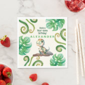 恐竜の誕生日パーティー スタンダードランチョンナプキン (インサイチュ)