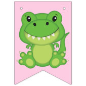 恐竜の誕生日パーティー バンティングフラッグ (第1の旗)