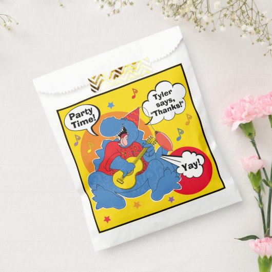 恐竜の誕生日パーティー フェイバーバッグ (封をした状態)