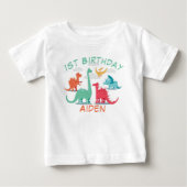 恐竜の誕生日パーティー ベビーTシャツ (正面)