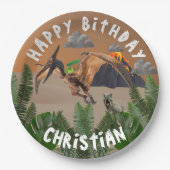 恐竜の誕生日パーティー ペーパープレート (正面)