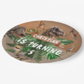 恐竜の誕生日パーティー ペーパープレート (アングル)