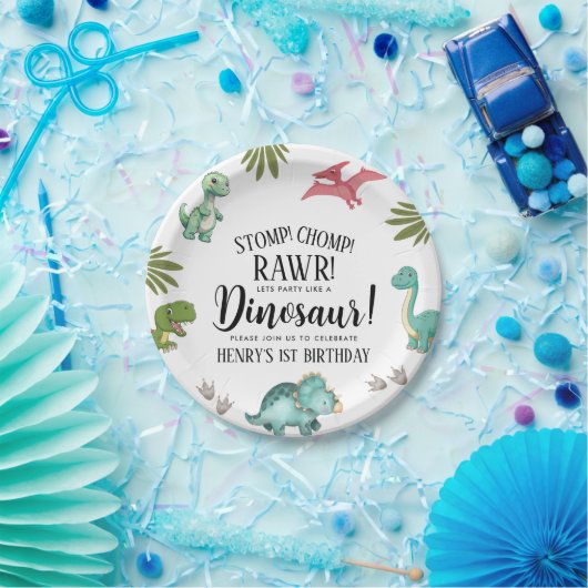 恐竜の誕生日パーティー ペーパープレート (パーティー)