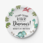 恐竜の誕生日パーティー ペーパープレート (正面)