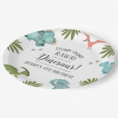 恐竜の誕生日パーティー ペーパープレート (アングル)