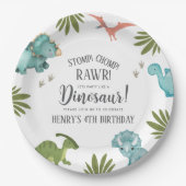 恐竜の誕生日パーティー ペーパープレート (正面)
