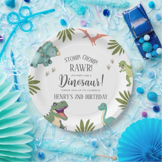 恐竜の誕生日パーティー ペーパープレート (パーティー)