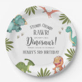 恐竜の誕生日パーティー ペーパープレート (正面)