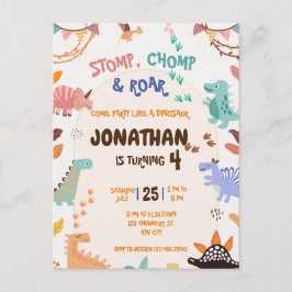 恐竜の誕生日パーティー ポストカード