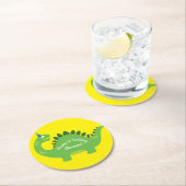 恐竜の誕生日パーティー ラウンドペーパーコースター (インサイチュ)