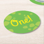 恐竜の誕生日パーティー ラウンドペーパーコースター (アングル)