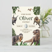 恐竜の誕生日パーティー　ワイルド恐竜パーティー 招待状 (スタンド正面)