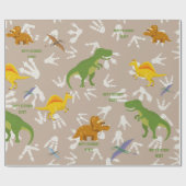 恐竜の誕生日パーティー,子供の誕生日,カスタム文字 ラッピングペーパー (フラット)