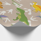 恐竜の誕生日パーティー,子供の誕生日,カスタム文字 ラッピングペーパー (角)