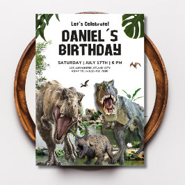恐竜の誕生日パーティー 子供向け T-Rex テーマ 招待状