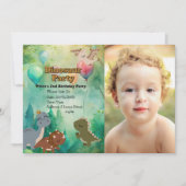 恐竜の誕生日パーティー 招待状 (正面)