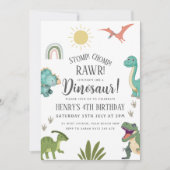 恐竜の誕生日パーティー 招待状 (正面)