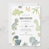 恐竜の誕生日パーティー 招待状 (正面)