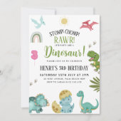 恐竜の誕生日パーティー 招待状 (正面)