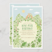 恐竜の誕生日パーティー 招待状 (正面/裏面)