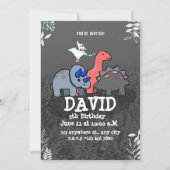 恐竜の誕生日パーティー 招待状 (正面)