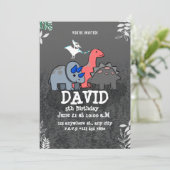 恐竜の誕生日パーティー 招待状 (スタンド正面)