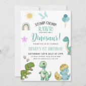 恐竜の誕生日パーティー 招待状 (正面)
