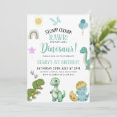 恐竜の誕生日パーティー 招待状 (スタンド正面)